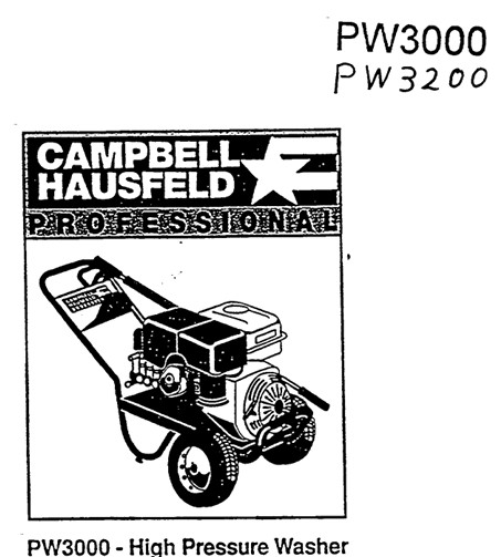 PW3200 campbell hausfelp parts & pump
